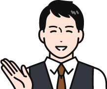 スーツを着た男性が手を差し出しているアイコン